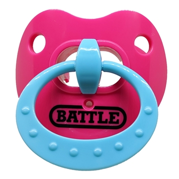 BATTLE "Binky" Oxygen Football Mouthguard - Pink / Baby Blue ring