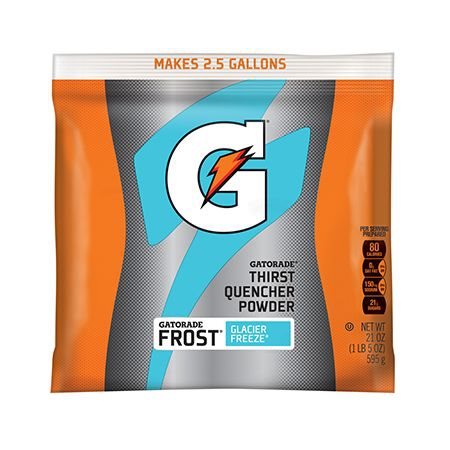 Gatorade Pulver - Glacier Freeze, 595 gr. (posen giver ca. 9 liter) 