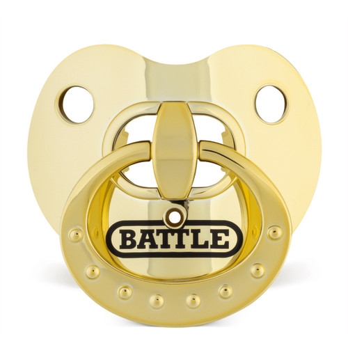 BATTLE "Binky" Oxygen Football Mouthguard - Gold Chrome