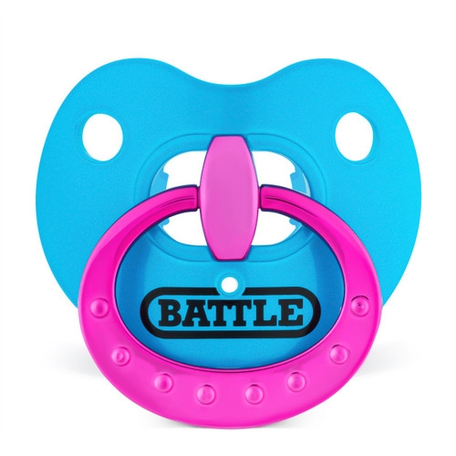 BATTLE "Binky" Oxygen Football Mouthguard - Baby Blue/Pink Chrome