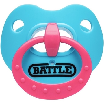 BATTLE "Binky" Oxygen Football Mouthguard - Baby Blue / Pink ring