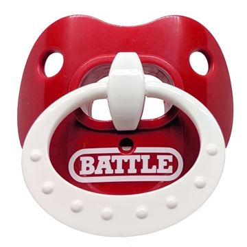 BATTLE "Binky" Oxygen Football Mouthguard - Red / White ring