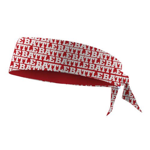 BATTLE Football Bandana Head Tie - Rød/hvidt logo