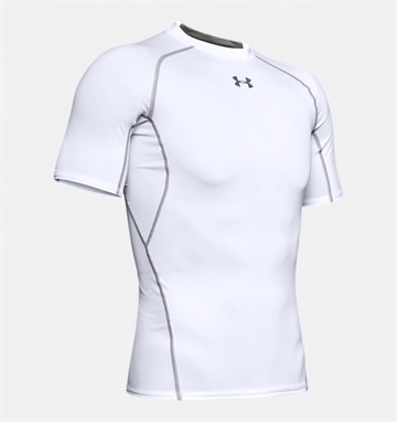 UA HeatGear® Armour Compression Shirt - korte ærmer (Hvid)