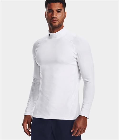 Men\'s ColdGear® Armour Fitted Mock Long Sleeve - Hvid