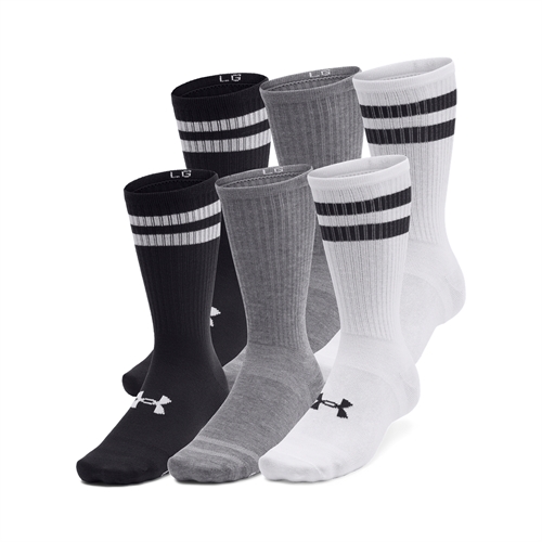 Unisex UA Essential 6-Pack Crew Socks - Grå