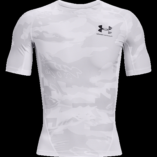 Men's UA HeatGear® Iso-Chill Compression Printed Short Sleeve - Hvid