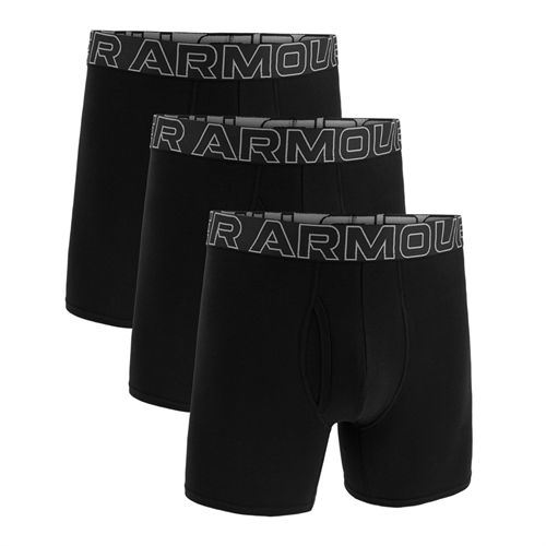UA Men\'s Performance Cotton® 6" Boxerjock®, 3-Pack - Sorte