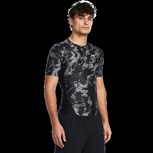 Men's UA HeatGear® Iso-Chill Compression Printed SS - Sort, New!